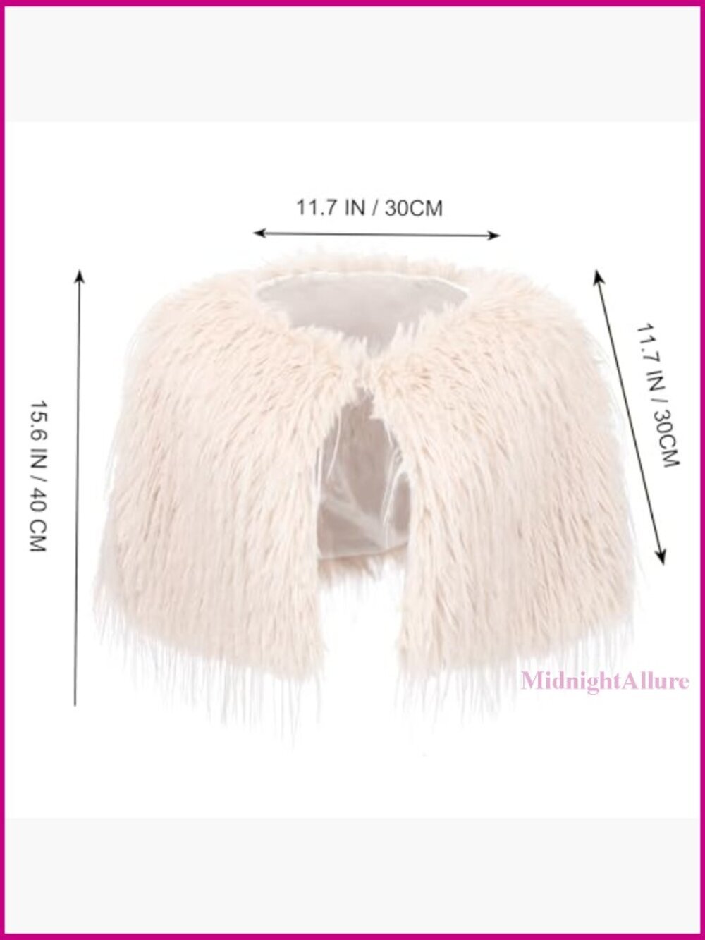Faux Fur Shoulder Shawl Wrap Capelet for Women Wedding Party Winter - Picture 5 of 7